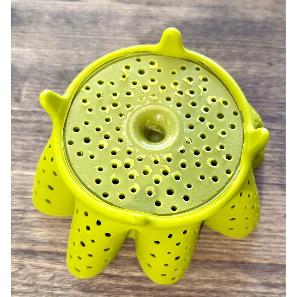 Joie Silicone Vegetable Steamer Basket Lime Green Flower Design Kitchen Tool